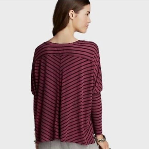 Free People WE THE FREE “Pandoras boxy” Long sleeve tee cotton blend in pink 🖤 - Picture 2 of 6